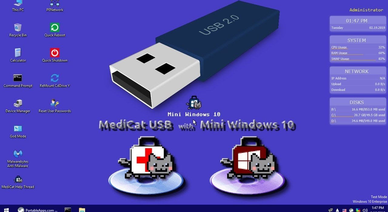 MediCat Mini Windows 10 Bootable USB with Installation Guide and ...