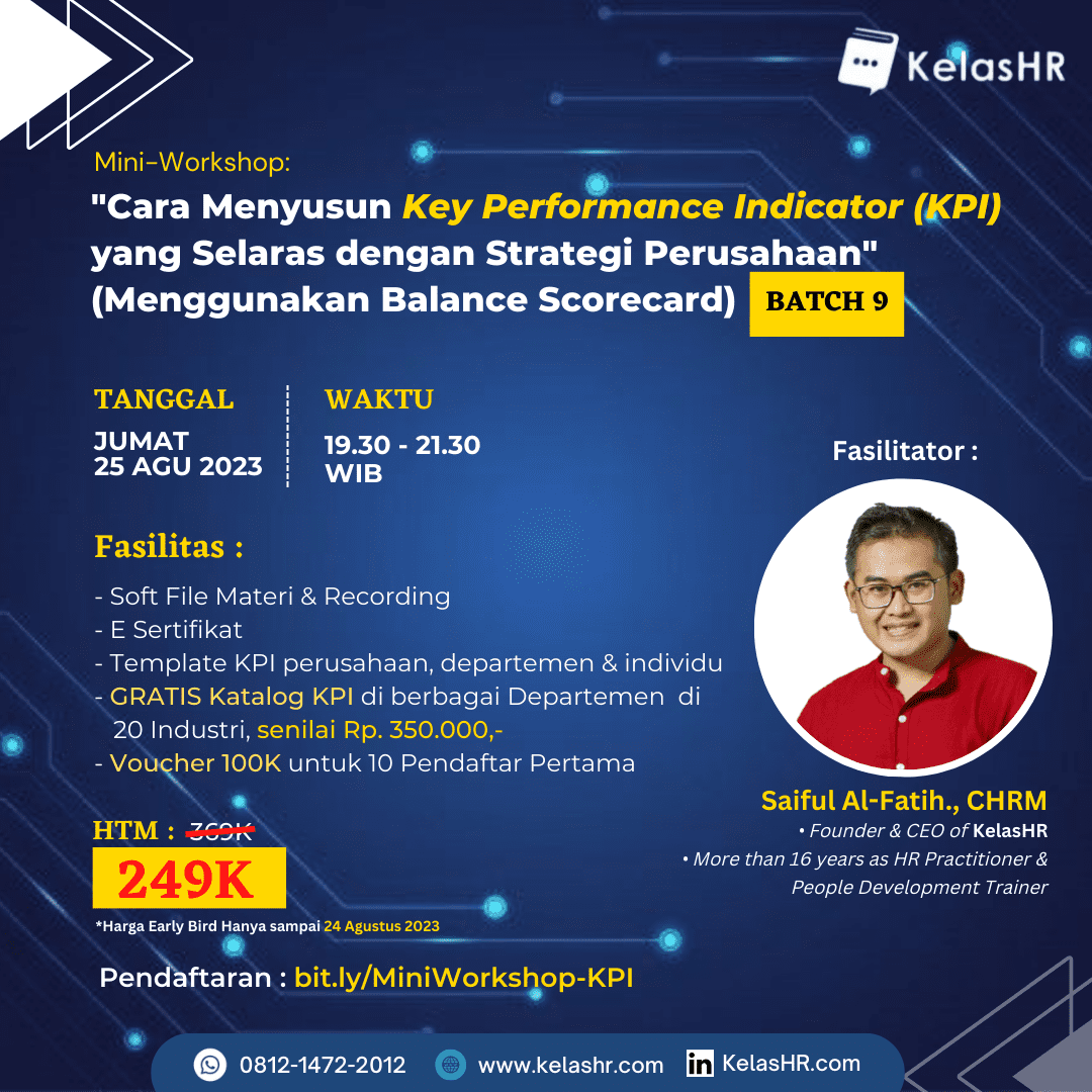 Menyusun KPI yang Selaras dengan Strategi Perusahaan Batch 9 - Kelas HR Bagaimana menyusun performance metrics yang selaras dengan KPI dan target pertumbuhan tahunan perusahaan?